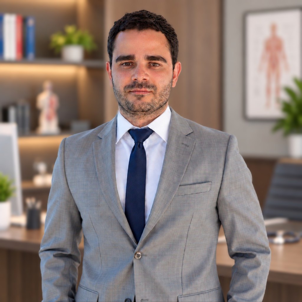 Dr. Henrique Guimarães, cardiologista, no consultório